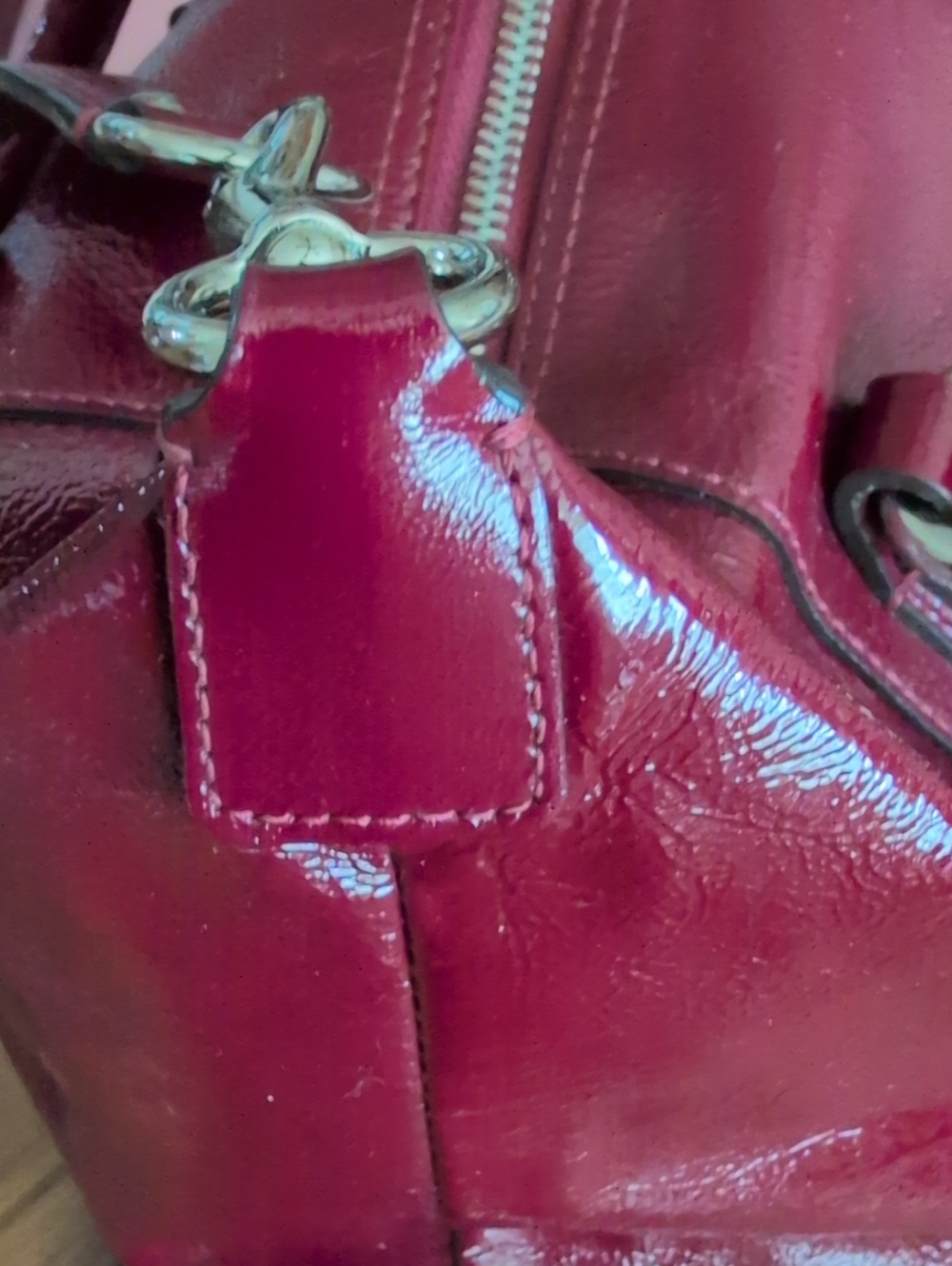 Coach Patent Leather Satchel in Deep Berry - Picture 7 of 11